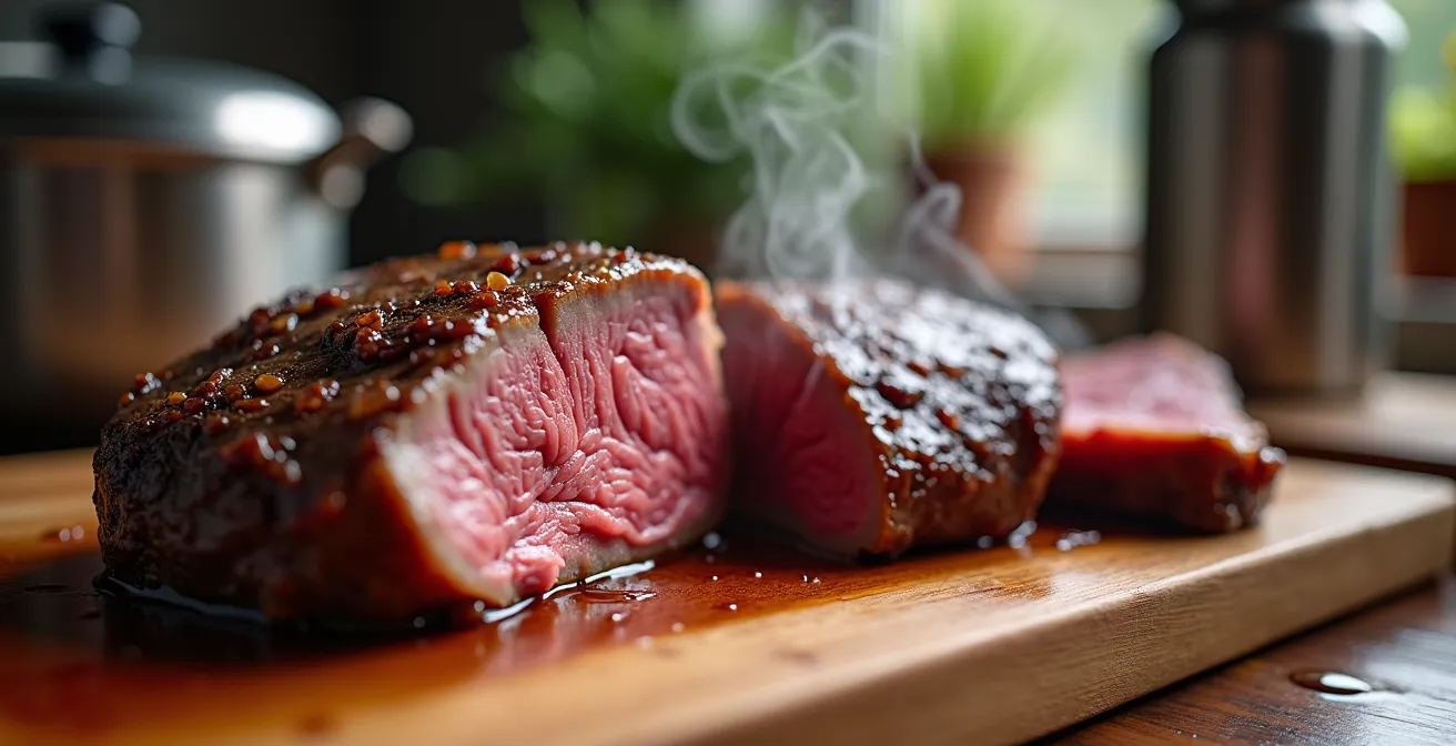 Tecnica di cottura della carne con calore residuo in thermos