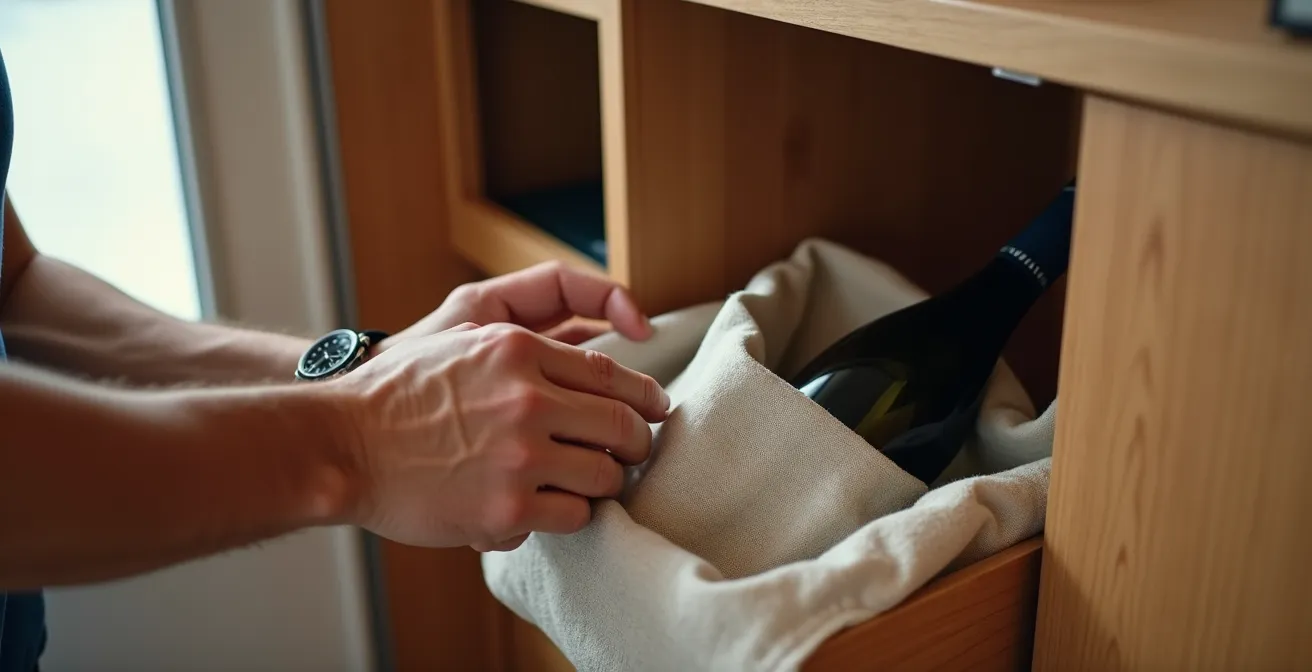 Sistema di conservazione del vino all'interno di un camper